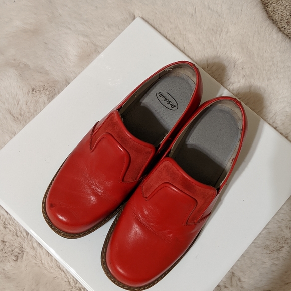 DR. SCHOLL'S Red Leather Slip On Shoes Sz 36 - Picture 10 of 11